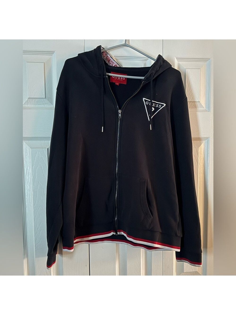 Guess Black Hoodie Jacket with Red Tag Size XL